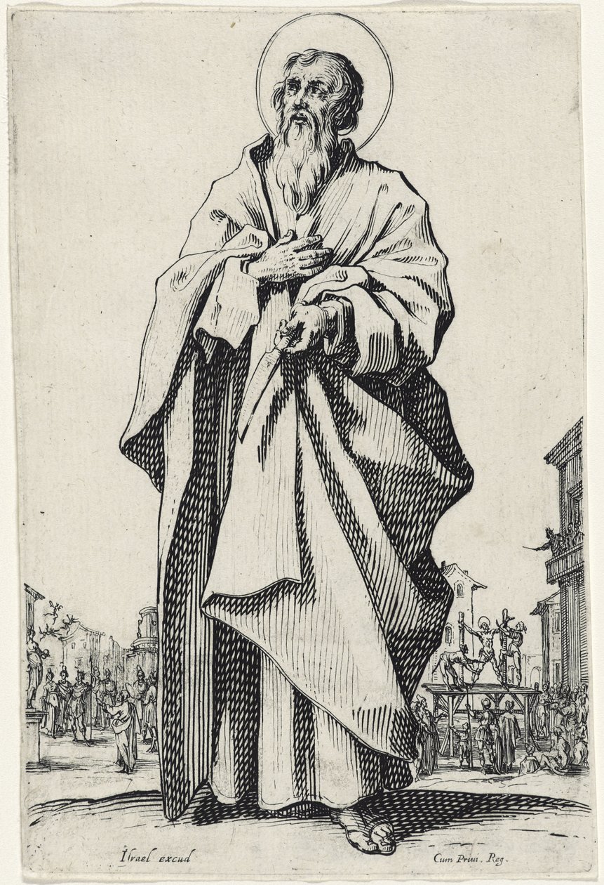 Saint Bartholomew fra The Large Apostles, 1631 av Jacques Callot