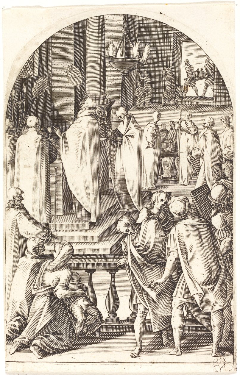 Saint Basil feirer messen, 16081611. av Jacques Callot