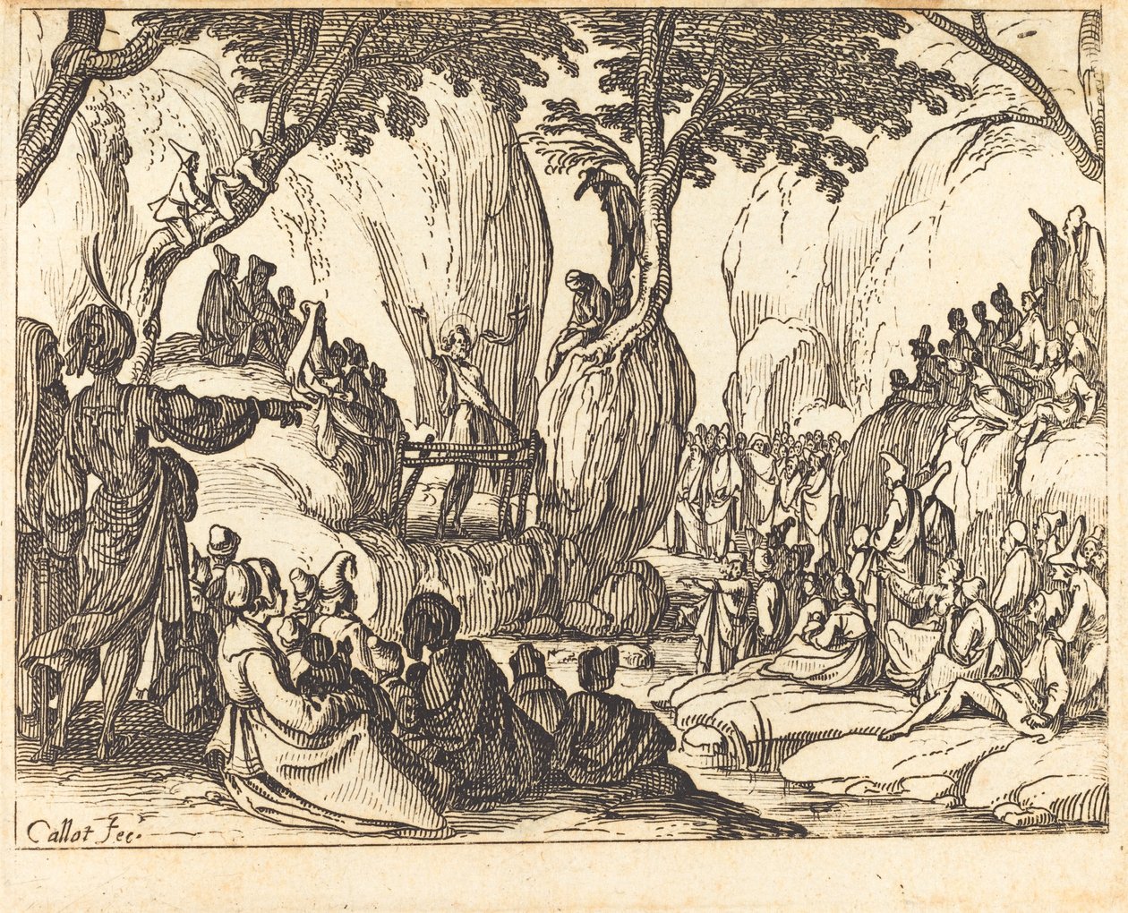 Johannes forkynner i ørkenen. av Jacques Callot