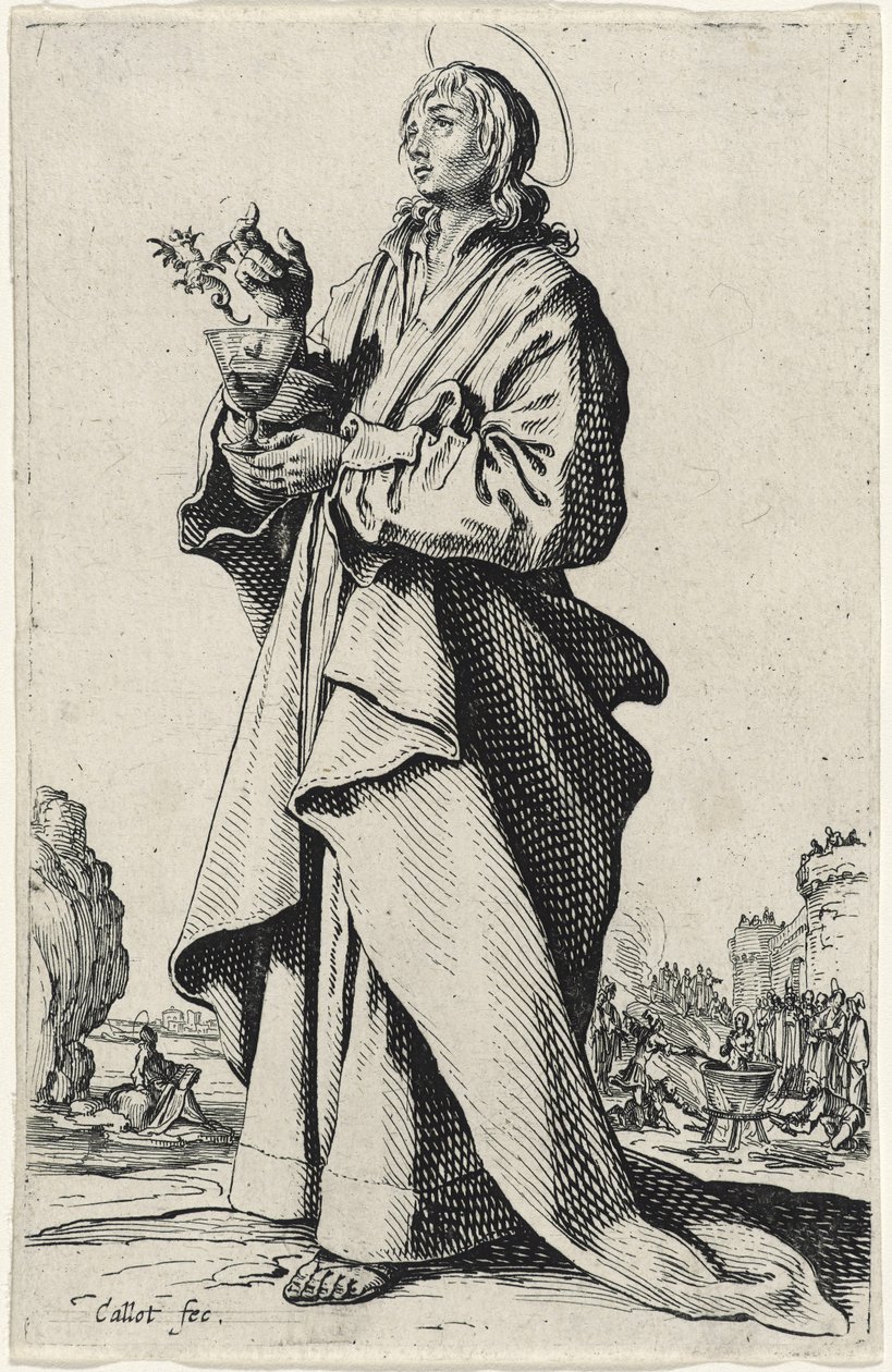 Evangelisten Johannes fra Les Grands Apôtres (De store apostlene), 1631 av Jacques Callot