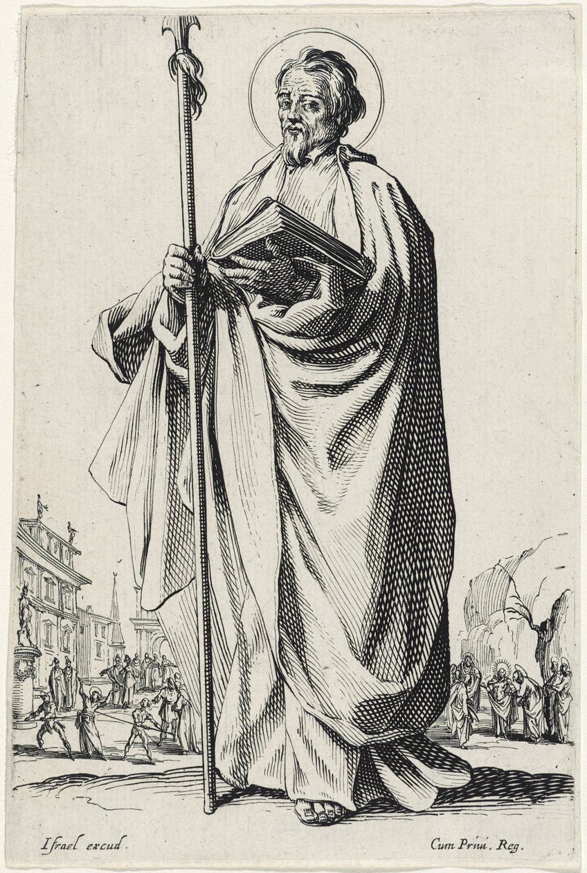 Saint Thomas fra The Large Apostles, 1631 av Jacques Callot