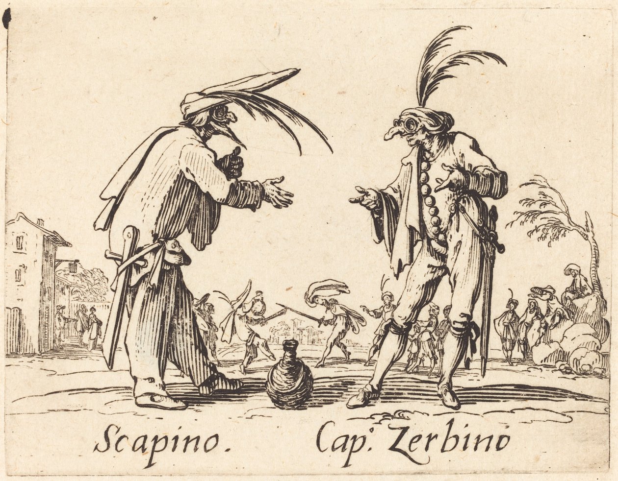 Scapino og Cap Zerbino av Jacques Callot