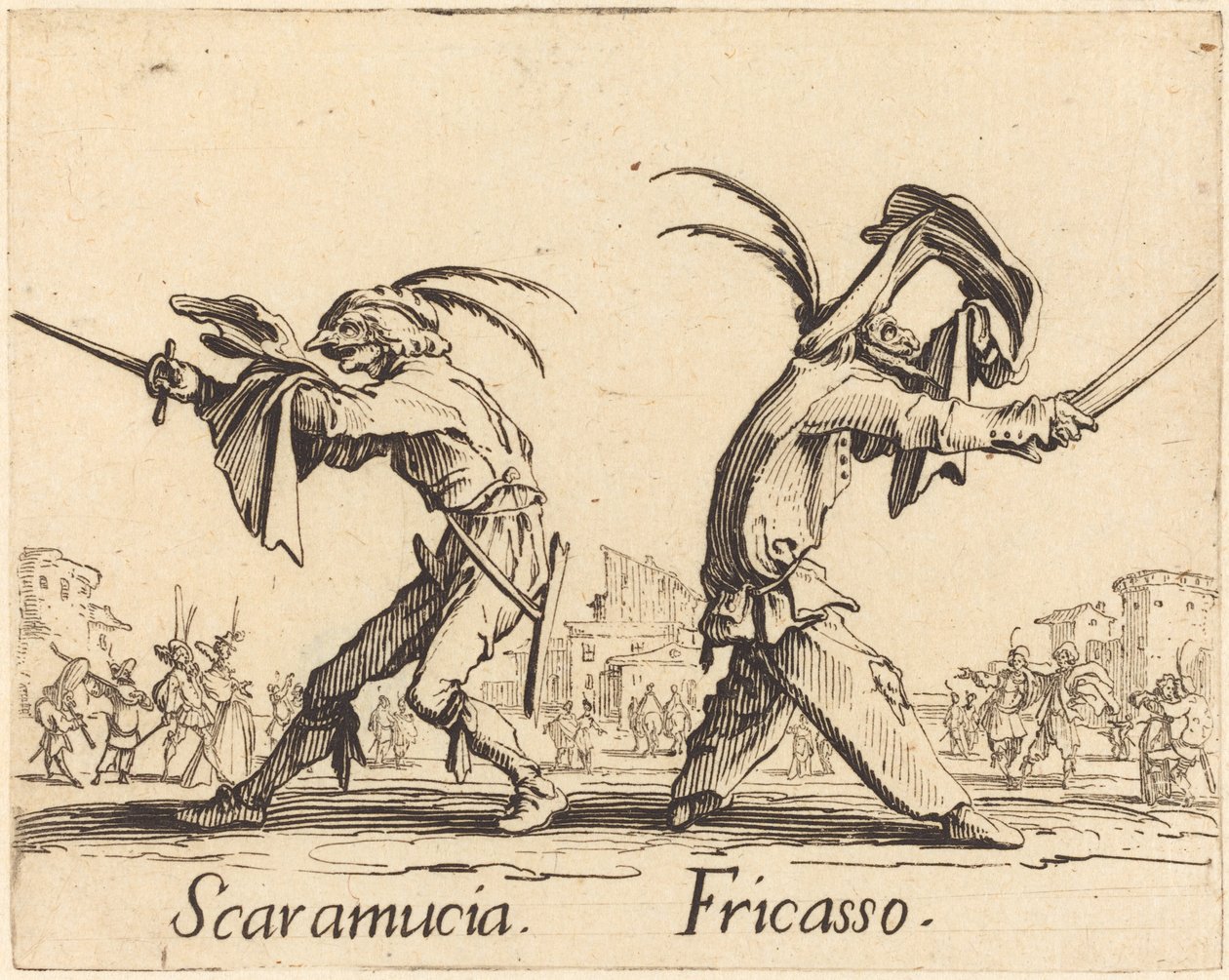 Scaramucia og Fricasso av Jacques Callot