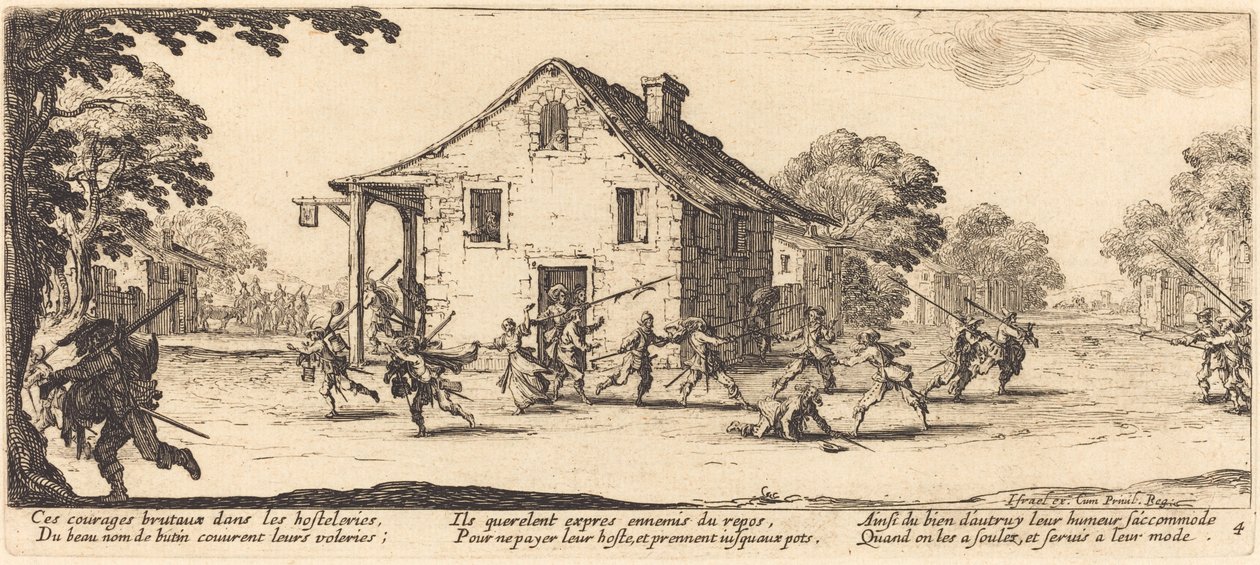 Scene for plyndring, 1633. av Jacques Callot
