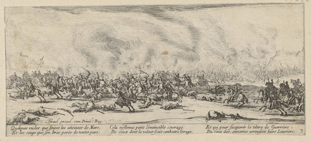 Slag, blad 3 fra serien «Krigens redsler» av Jacques Callot