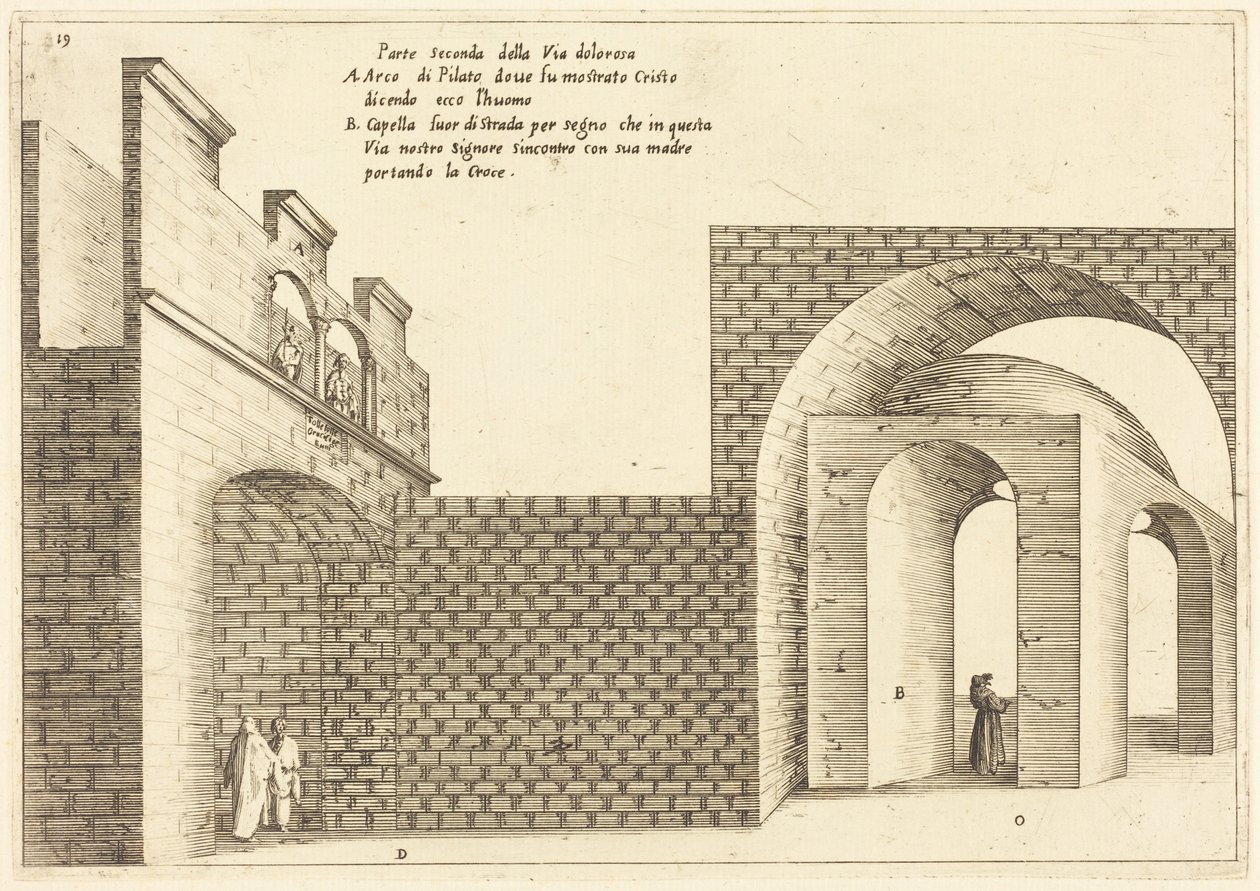 Andre del av Via Dolorosa av Jacques Callot