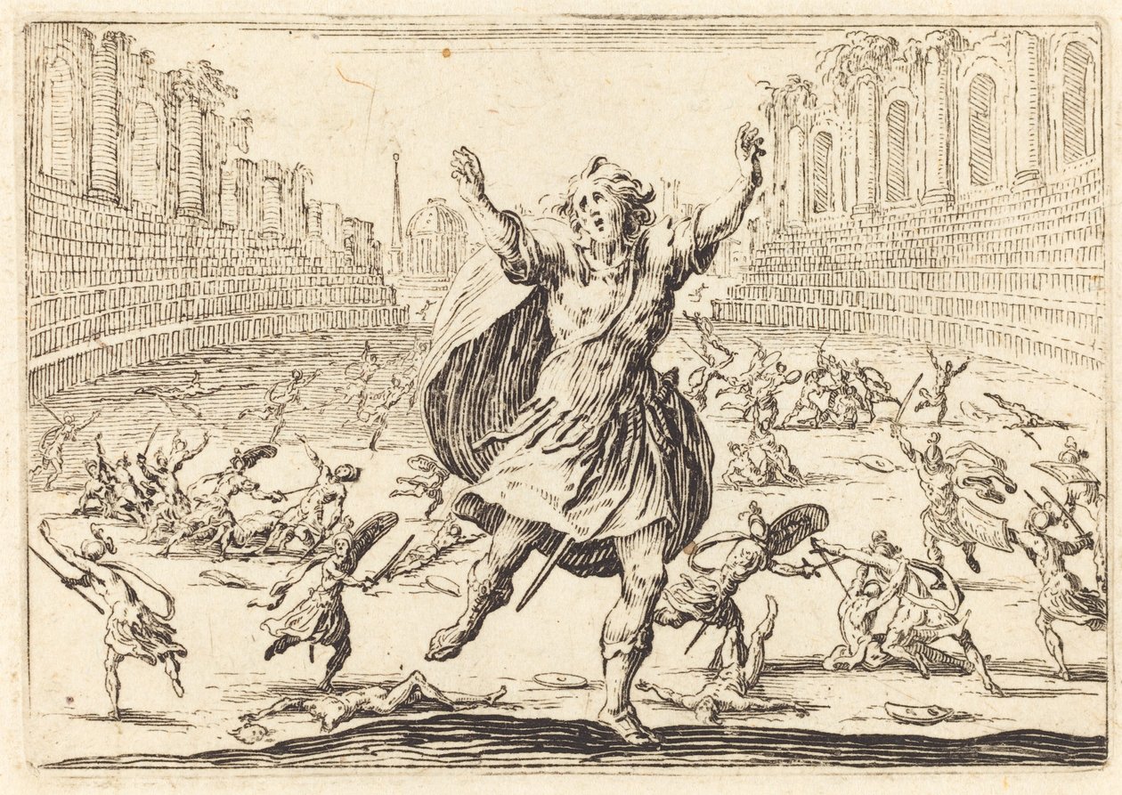 trefning i et romersk sirkus, ca. 1622. av Jacques Callot