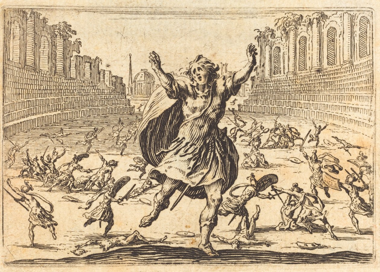 trefning i et romersk sirkus, ca. 1622. av Jacques Callot