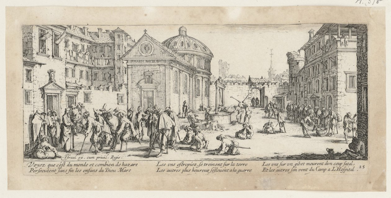 Sykehus, side 15 i serien «Krigens grusomheter» av Jacques Callot