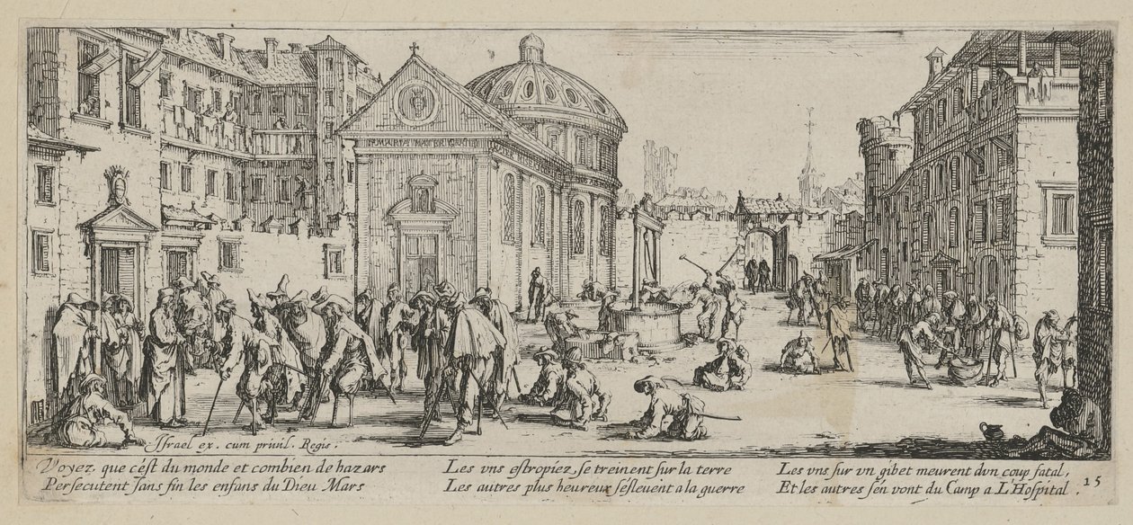 Sykehus, blad 15 fra serien «Krigens redsler» av Jacques Callot