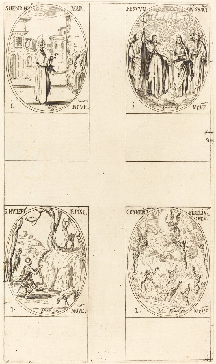 St. Benignus; Festival of All Saints; minne om de døde; St. Hubert av Jacques Callot