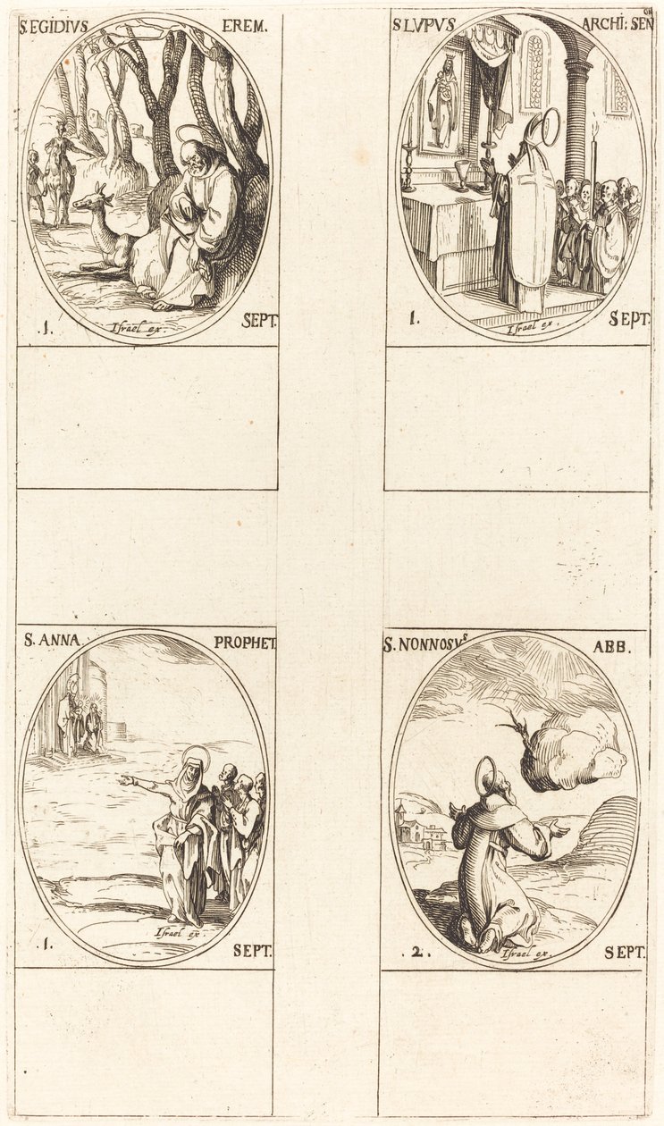 St. Giles; St. Lupus; St. Anne; St. Nonnosus av Jacques Callot