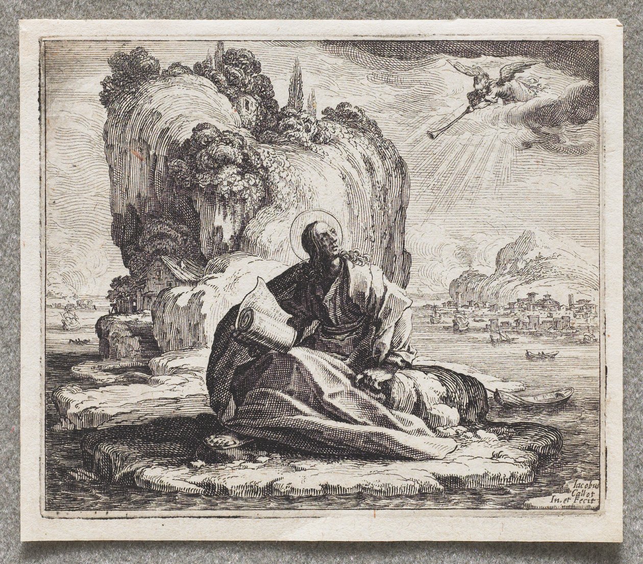 Sankt Johannes på øya Patmos av Jacques Callot