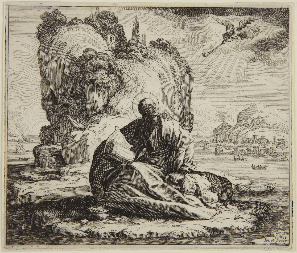 Sankt Johannes på øya Patmos av Jacques Callot