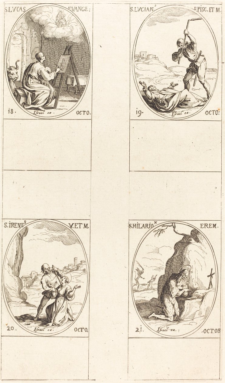 St. Luke; St. Lucian; St. Irene; St. Hilarion   1246583   no       norwegian Successfully Translated  Original: Segawa Kikunojo III as a Woman Standing under a Maple Tree in the Autumn, ca. 1778., ca. 1778. Translat: Segawa Kikunojo III as a Woman Standing av Jacques Callot