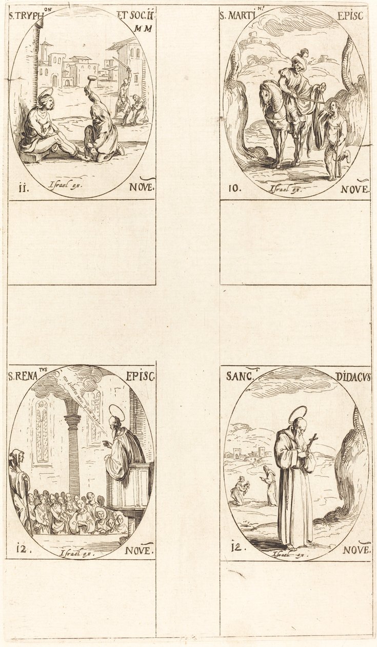 St. Martin, St. Tryphon og ledsagere, St. Renatus, St. Didacus. av Jacques Callot