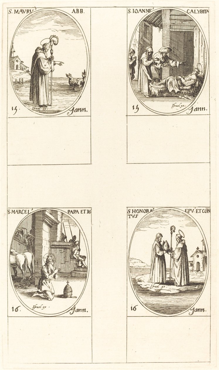 St. Moor; St. John Calybite; St. Marcellus; St. Æret av Jacques Callot