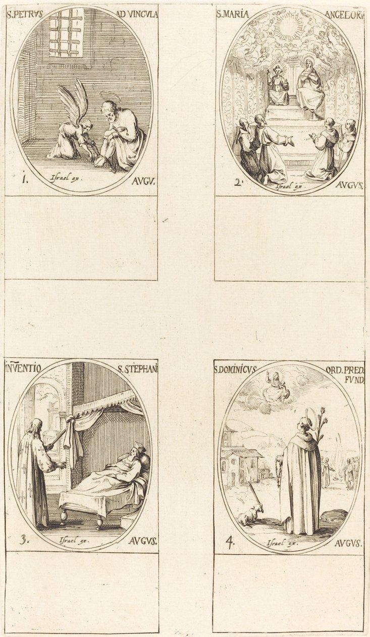 St. Peter, apostel; St. Mary of Angels; Oppdagelsen av kroppen til St. Stephen; St. Dom av Jacques Callot