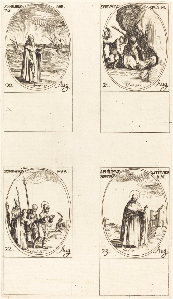 St. Philibert, Abbed; St. Privatus; St. Symphorian; St. Philip av Jacques Callot
