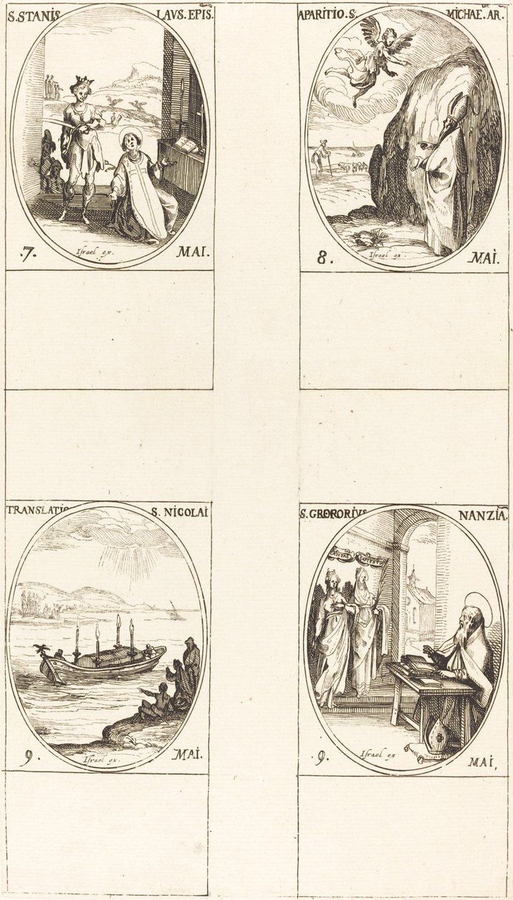 St. Stanislaus; Åpenbaringen av St. Michael; Oversettelsen av St. Nicholas; St. G av Jacques Callot
