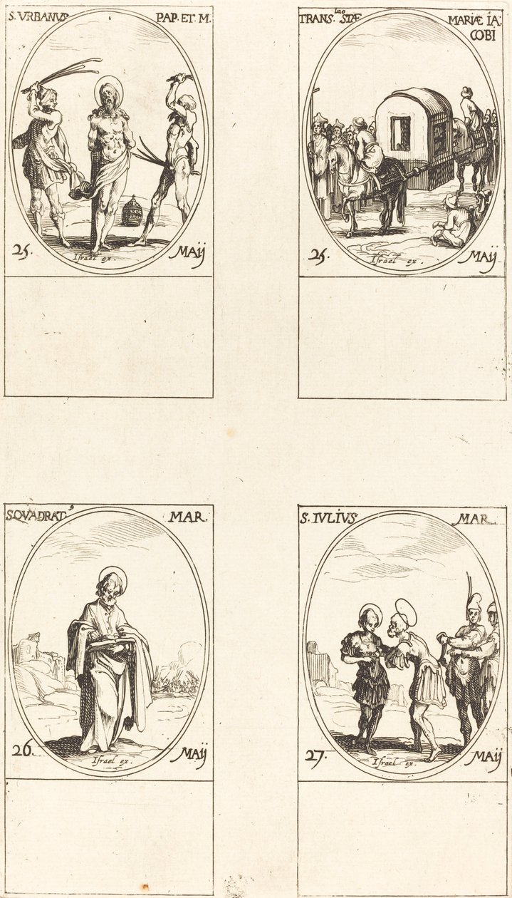 St. Urban, The Translation of St. Mary of James, St. Quadrat, St. Julius. av Jacques Callot