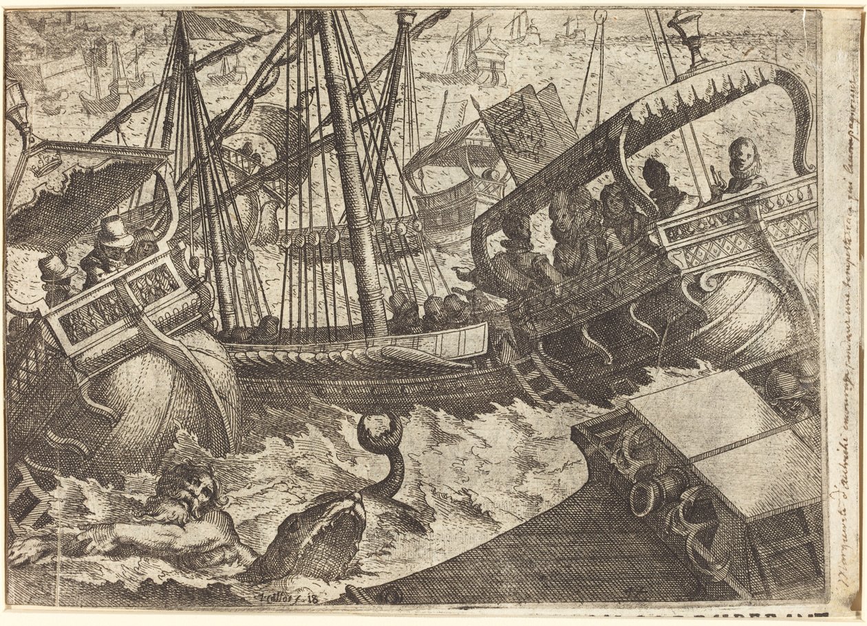 Storm utenfor kysten av Barcelona [recto] av Jacques Callot