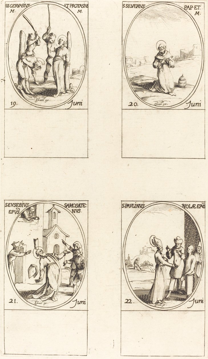 Sts. Gervase & Protase; St. Silverius; St. Eusebius av Samosata; St. Paulinus av Nola av Jacques Callot