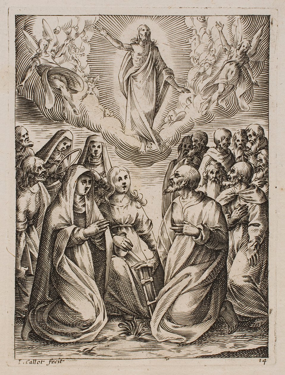 Jesu himmelfart, fra serien «Bilder fra Roma» av Jacques Callot