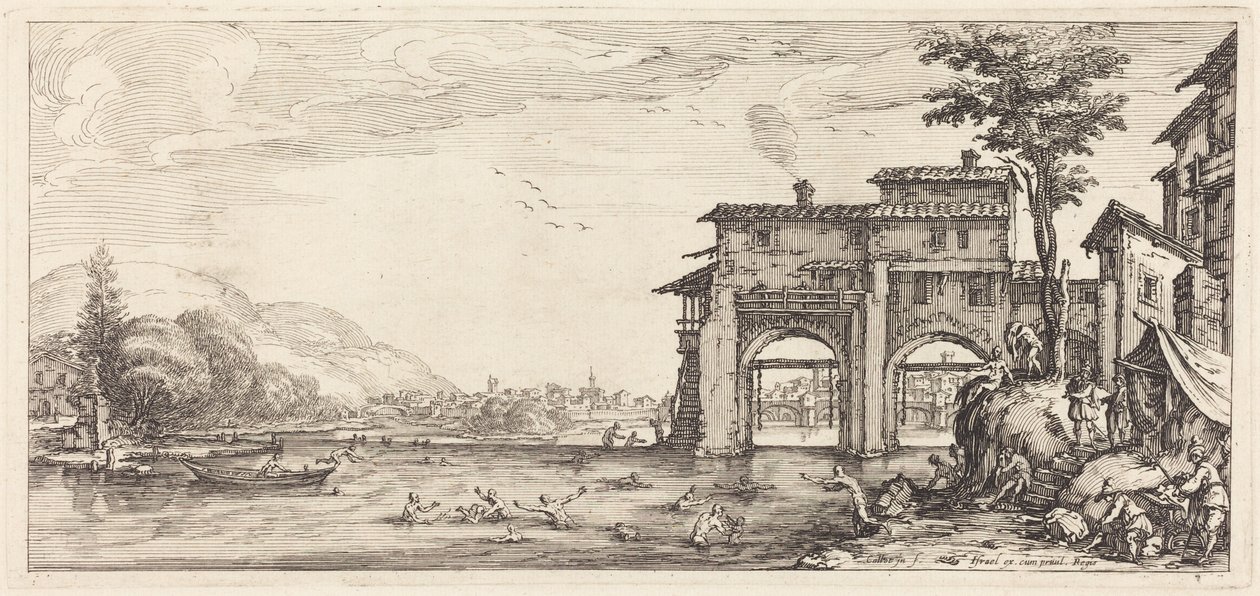 De badende av Jacques Callot