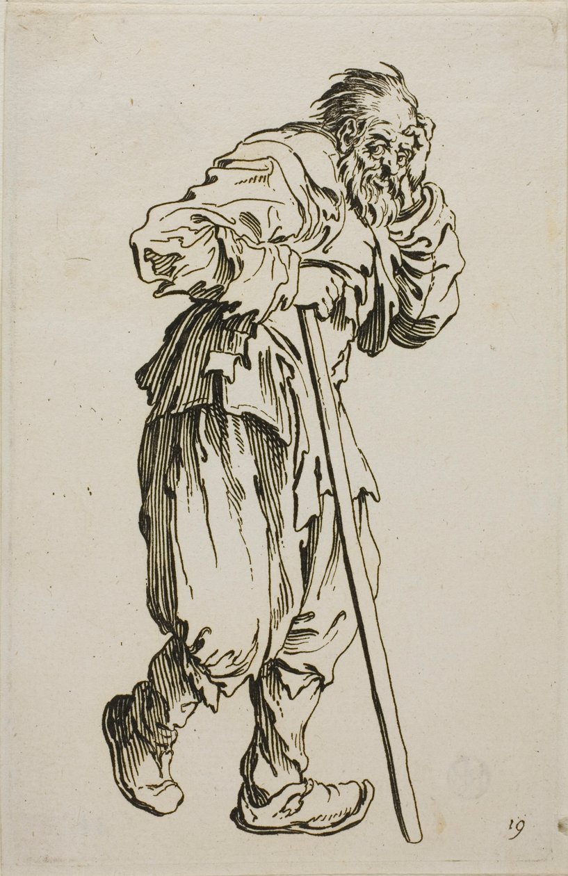 The Beggar on Crutches, plate seksten fra The Beggars av Jacques Callot