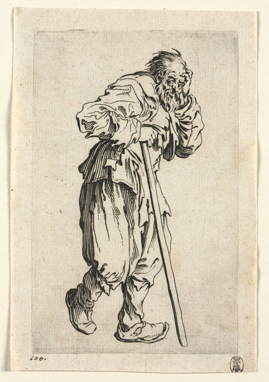 The Beggars: Beggar Leaning on a Stick, ca. 1623. av Jacques Callot