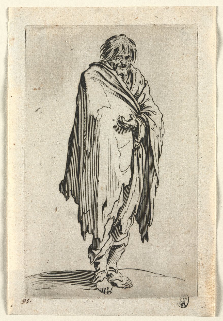Tiggerne: Tigger uten hatt eller sko, ca. 1623. av Jacques Callot