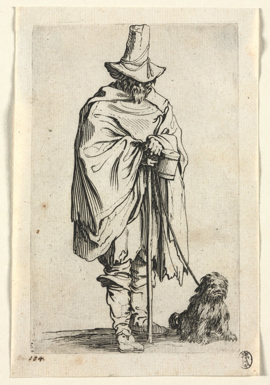 The Beggars: Blind Man with His Dog av Jacques Callot