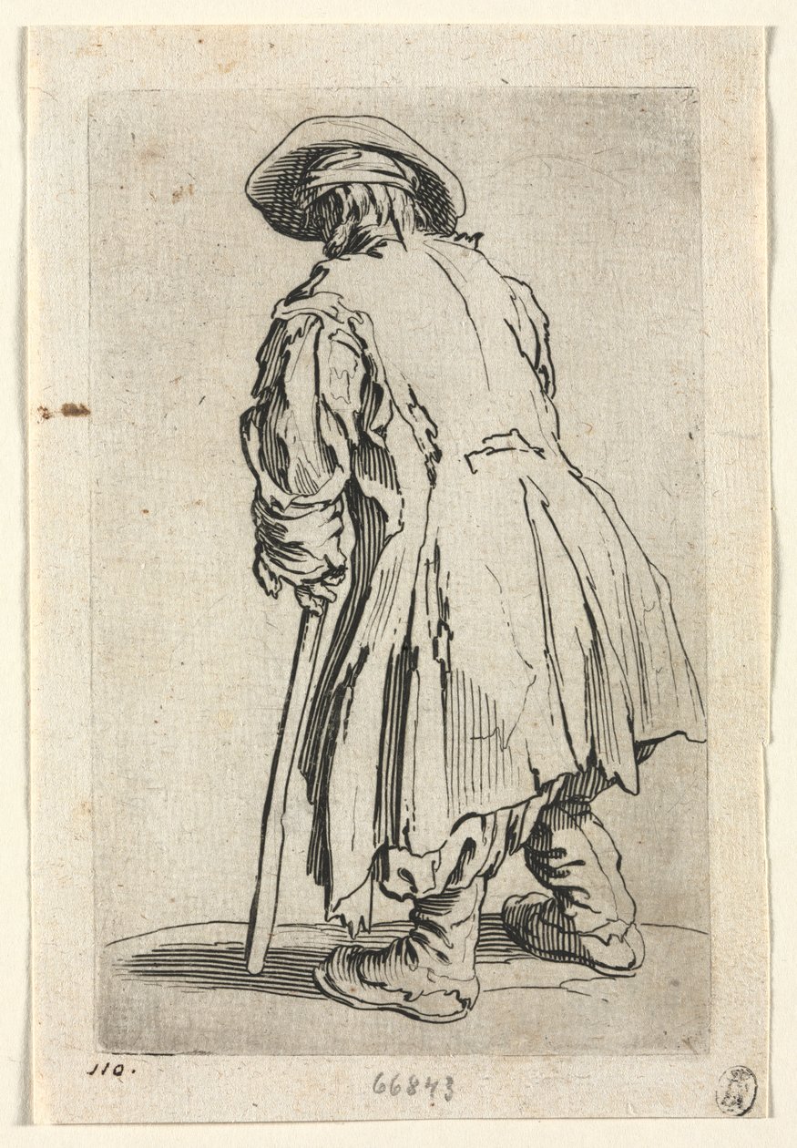 The Beggars: Old Beggar on One Single Crutch av Jacques Callot