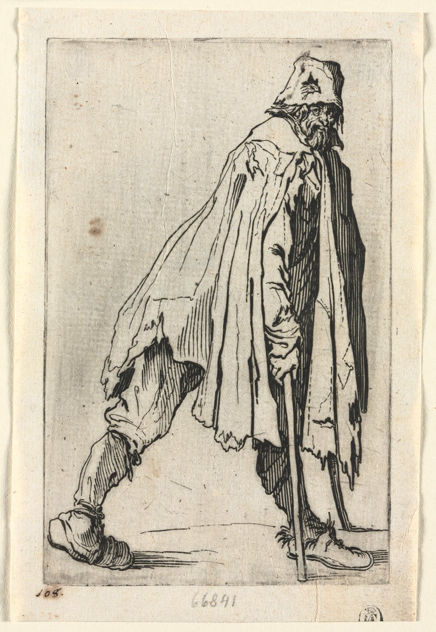 Tiggerne: Tiggeren på krykker, med caps av Jacques Callot