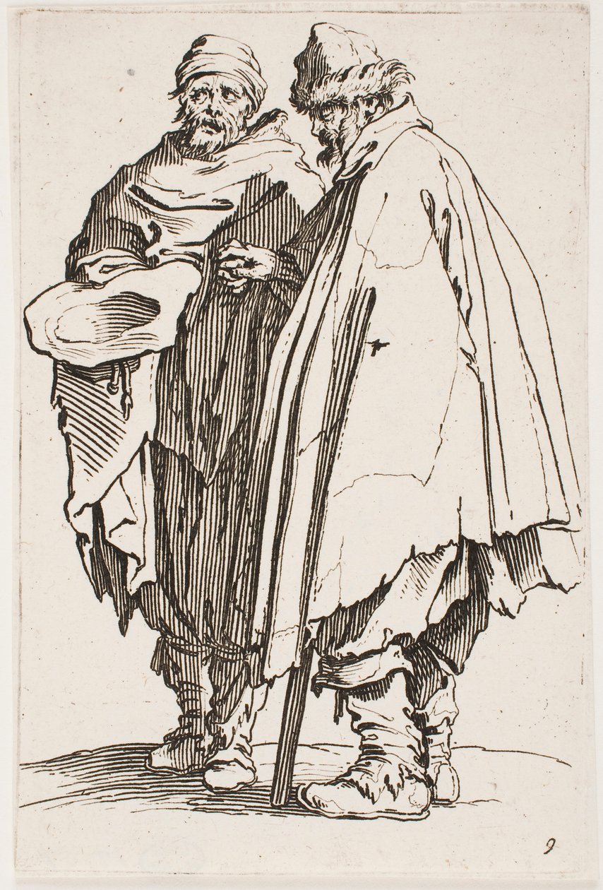 Den blinde mannen og hans følgesvenn, nr. 9 fra serien The Beggars av Jacques Callot