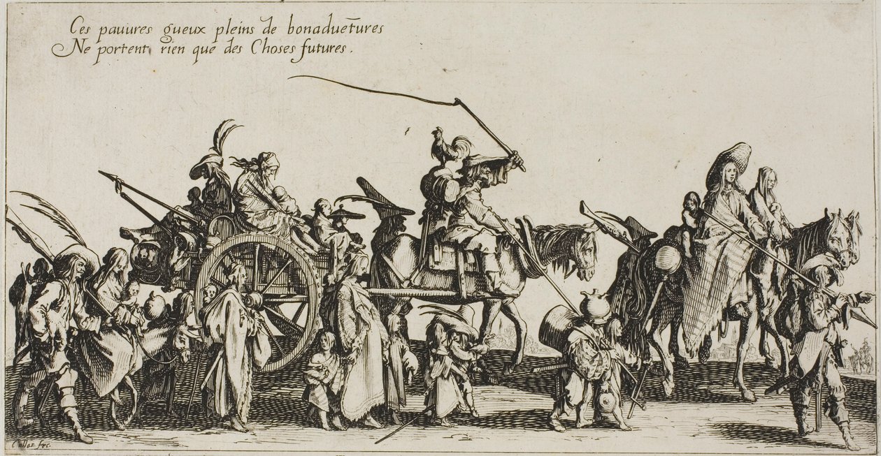 The Bohemians Marching: The Rear Guard, fra The Bohemians av Jacques Callot