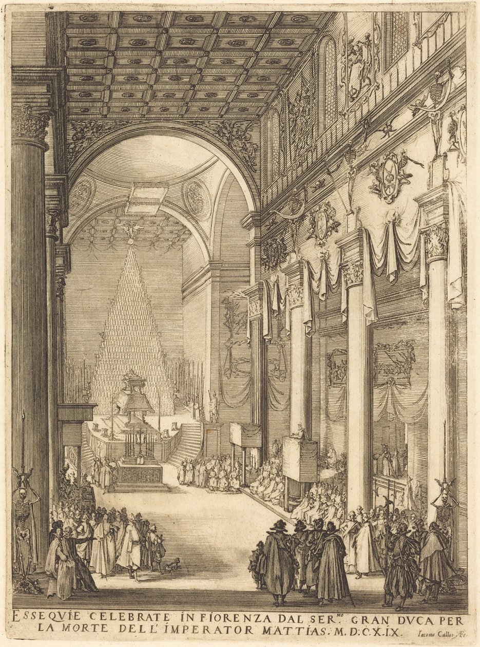 Katafalken til keiser Matthias av Jacques Callot