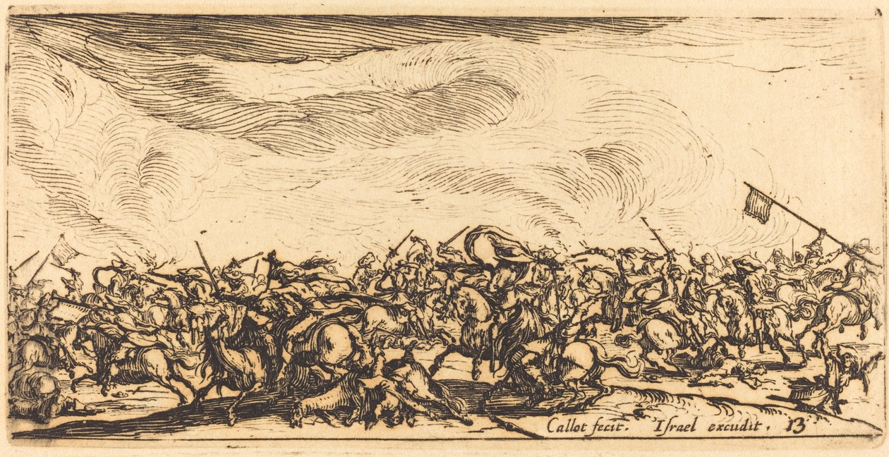 Kavalerikampen med sverd, ca. 16321634. av Jacques Callot