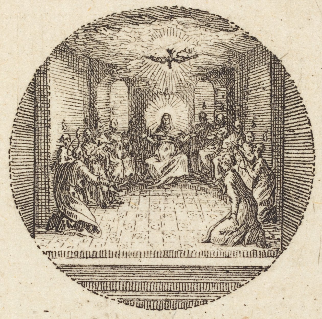 Nedstigningen til den hellige due av Jacques Callot