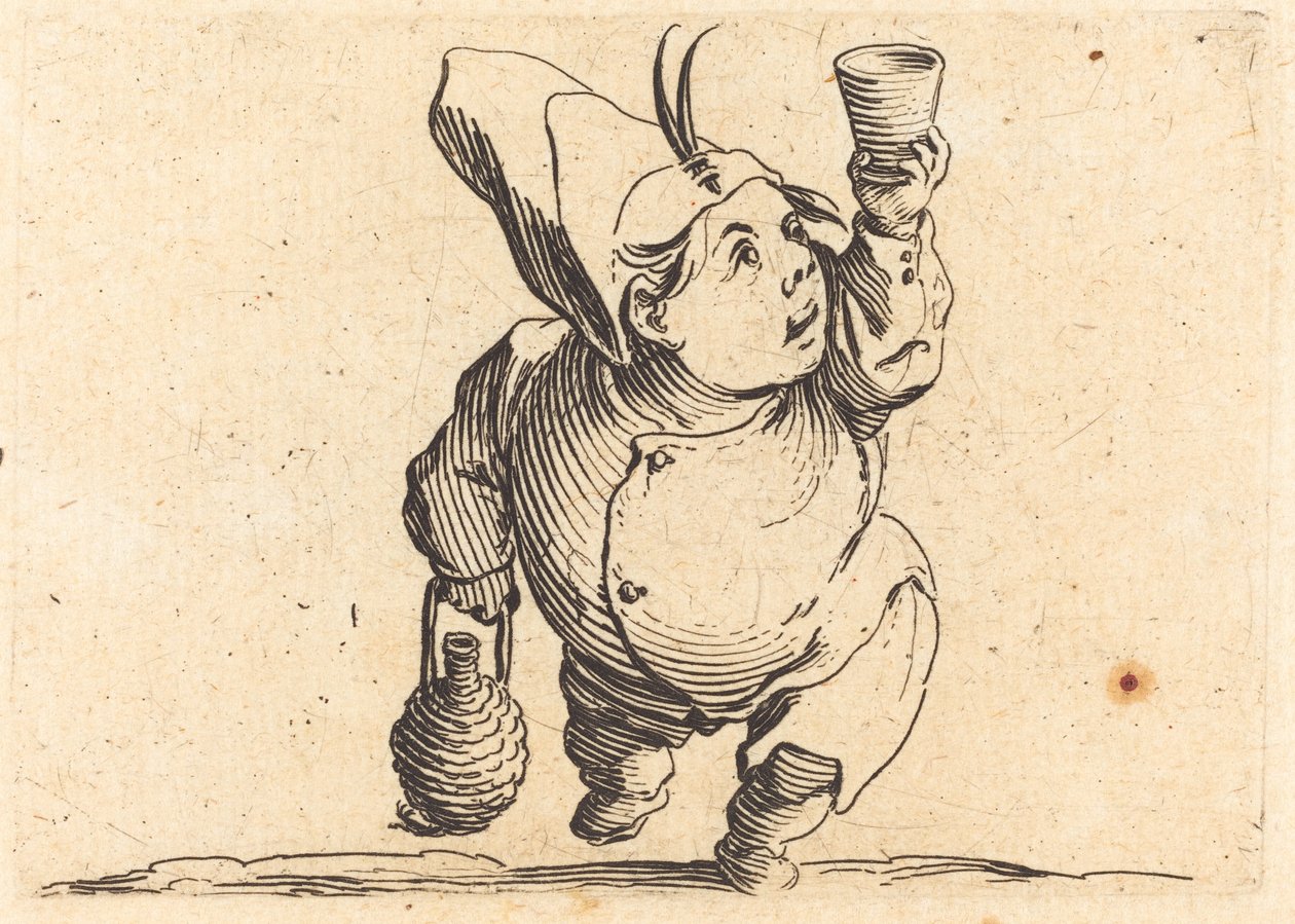Drikkeren, sett forfra av Jacques Callot