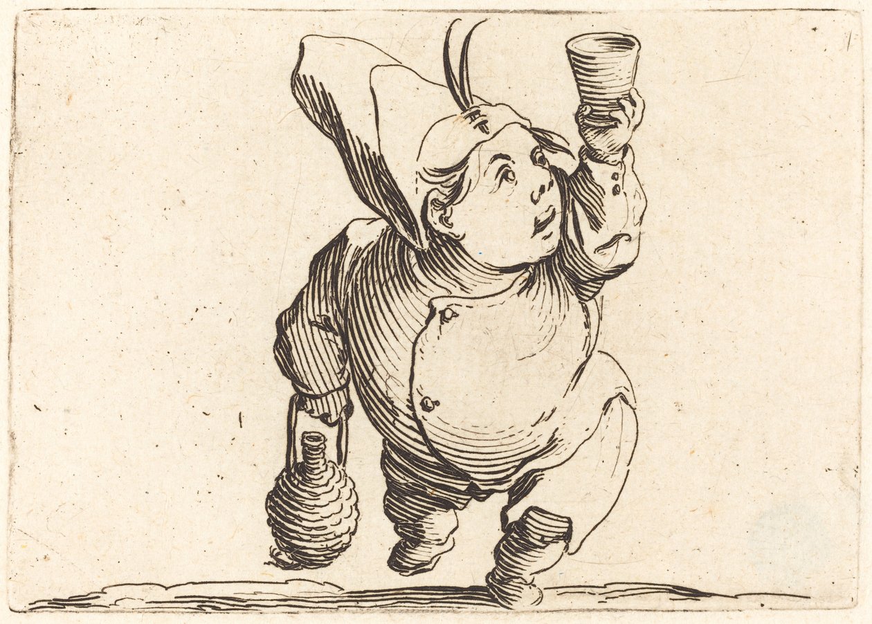 Drikkeren, sett forfra, ca. 1622. av Jacques Callot