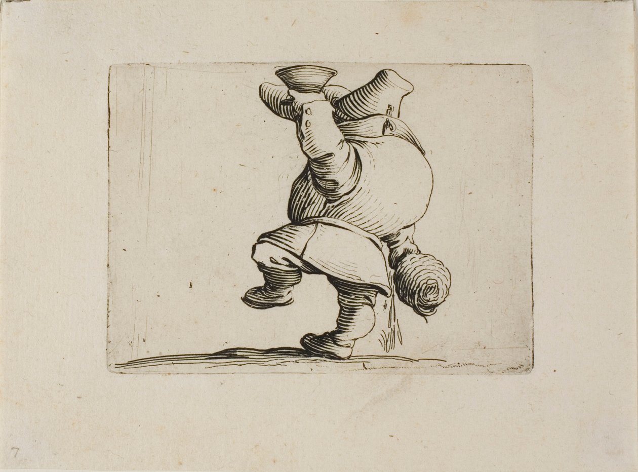 Drikkeren sett fra baksiden, fra Varie Figure Gobbi av Jacques Callot