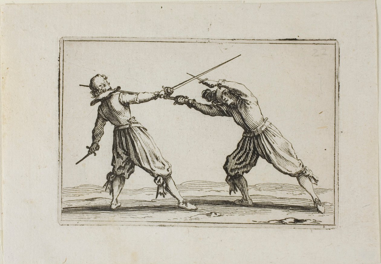 Duellen med sverd og dolker, fra The Caprices av Jacques Callot