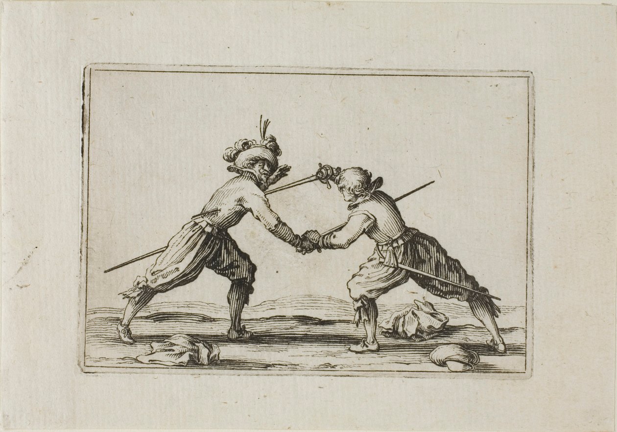 Duellen med sverd, fra The Caprices av Jacques Callot