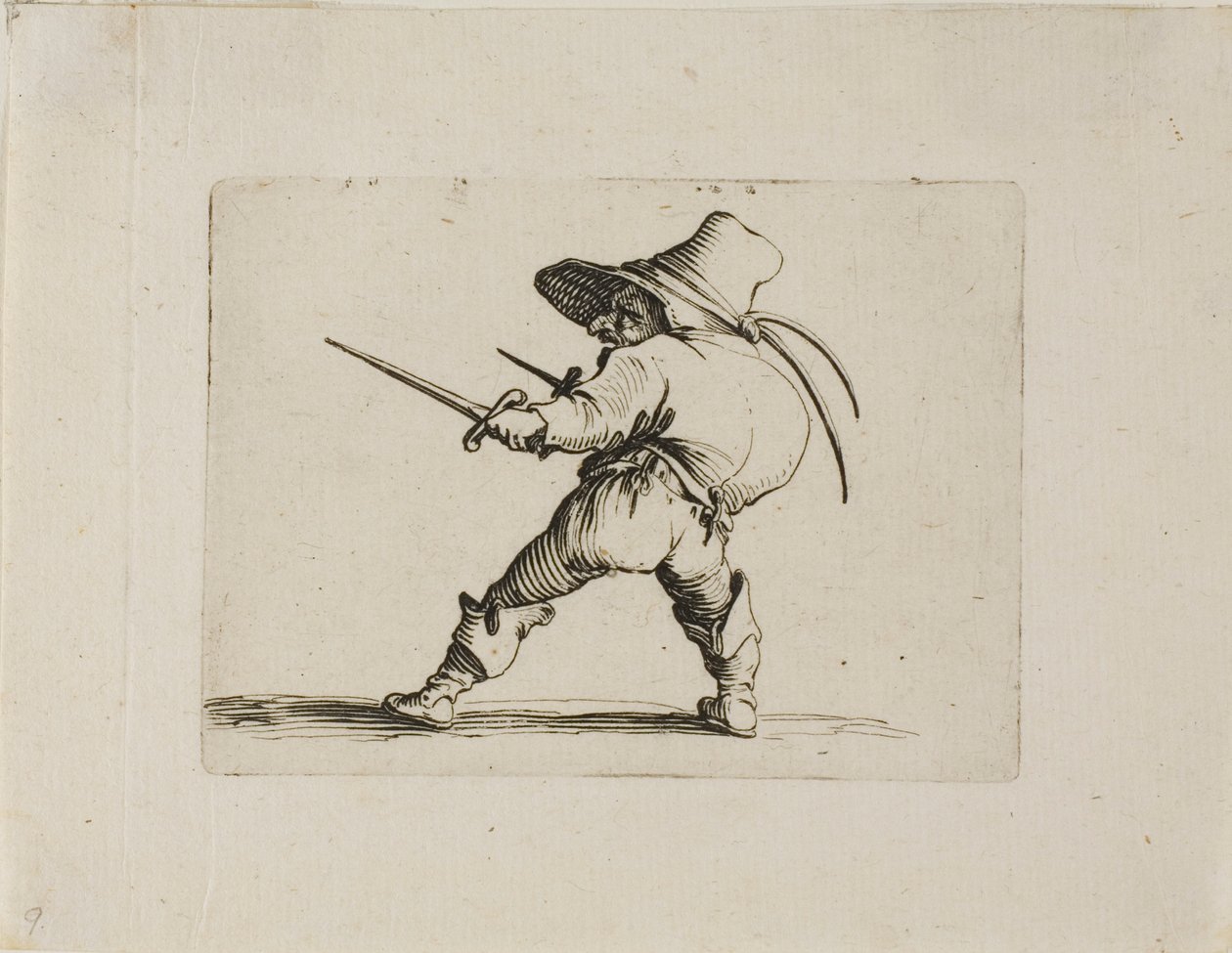 The Duelist with a Sword and a Dagger, fra Varie Figure Gobbi av Jacques Callot
