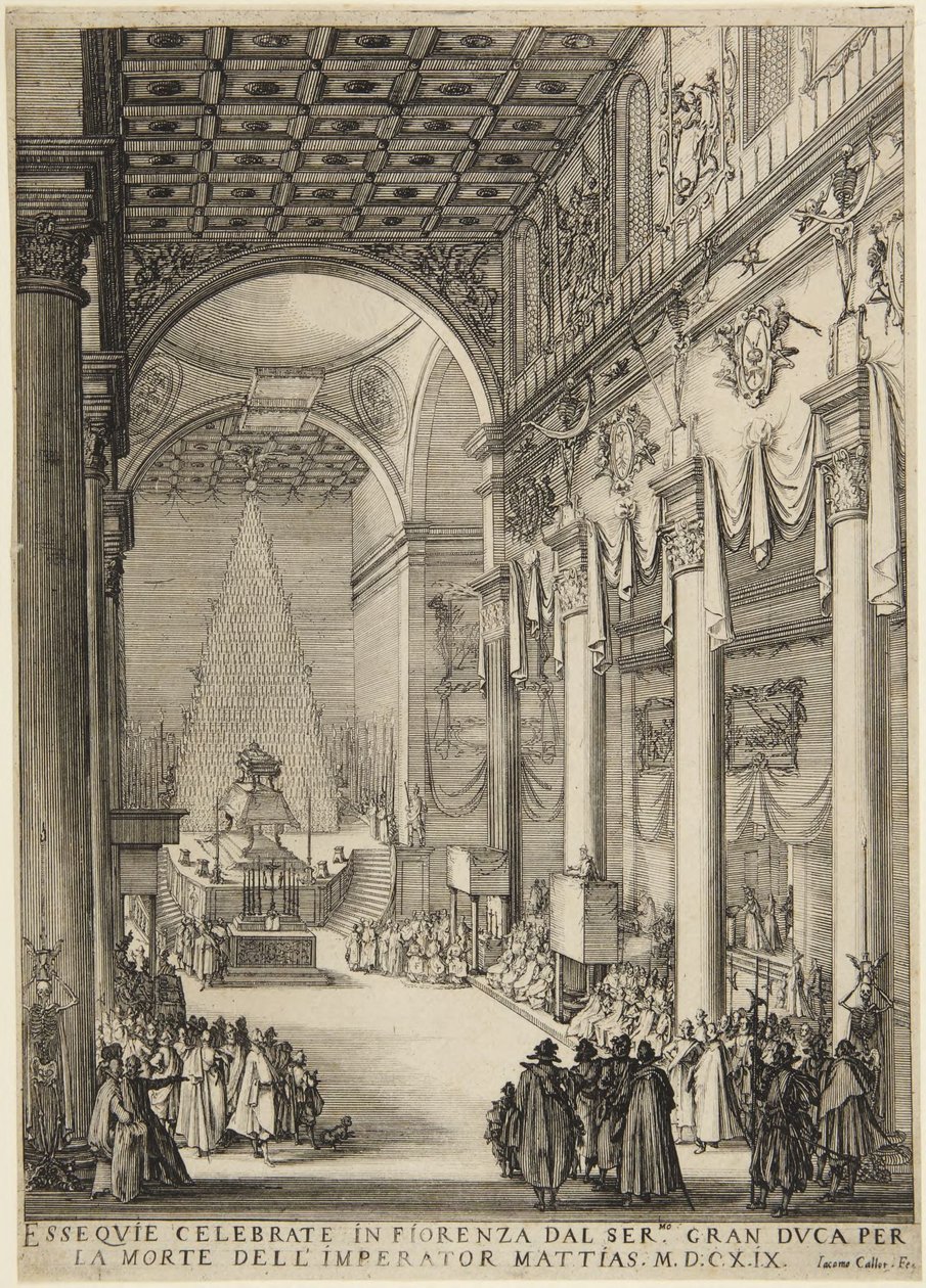 Keiser Matthias på lit de parade av Jacques Callot