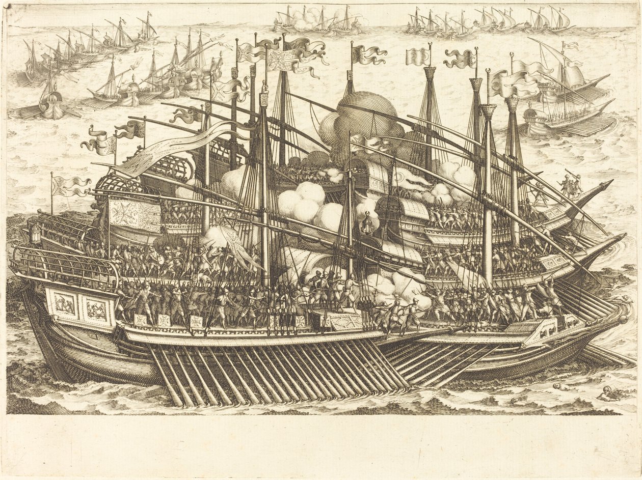 Det første sjøslaget av Jacques Callot