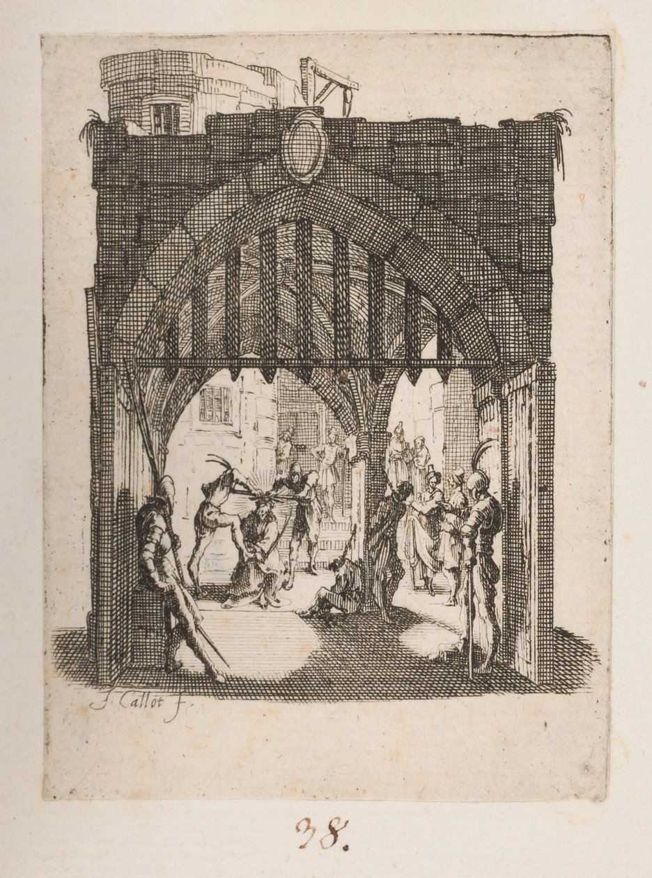The Flagelation, nei. 6 av 11 fra La Petite Passion av Jacques Callot