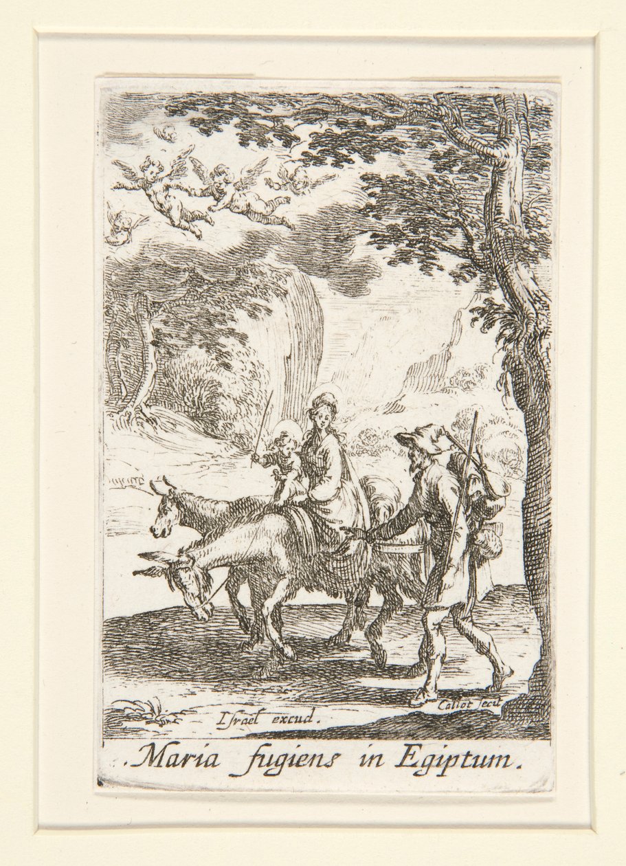 Flykten til Egypt, nei. 9 fra The Life of the Virgin av Jacques Callot
